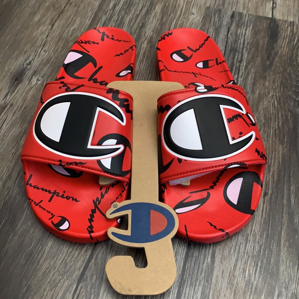 Brand New Red Champion Slides